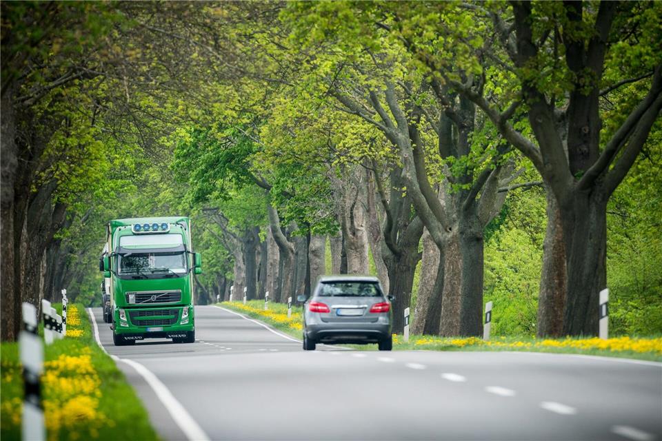 Risiko Landstraße: Um einen Trecker oder einen Lkw zu überholen, braucht man eine Strecke von mehreren hundert Metern Länge. Und mit Gegenverkehr wird es noch gefährlicher.Patrick Pleul/dpa/dpa-tmn