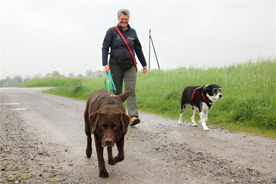 Rita Flück ist mit den Hunden Maja (links) und Frieda stets in der Natur unterwegs.