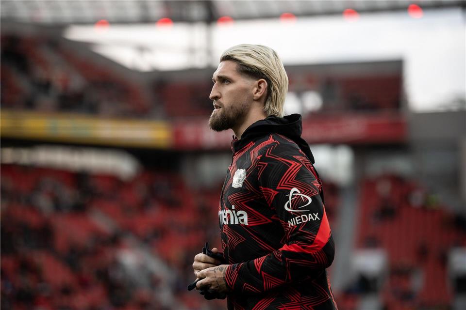 Robert Andrich traf zum 1:0 für Bayer Leverkusen.Fabian Strauch/dpa