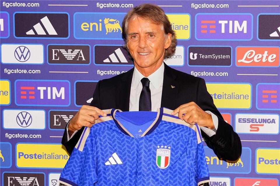 Roberto Mancini wurde offiziell als neuer Trainer der italienischen Nationalmannschaft vorgestellt. Alfredo Falcone/LaPresse/AP/dpa
