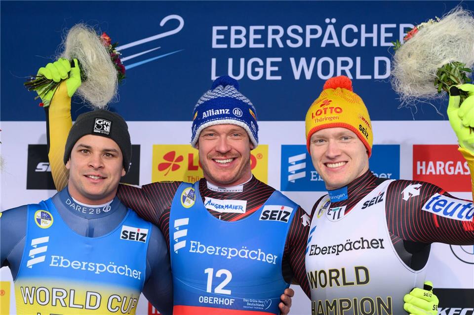 Rodler Felix Loch holt in Oberhof seinen vierten Saisonsieg. Robert Michael/dpa