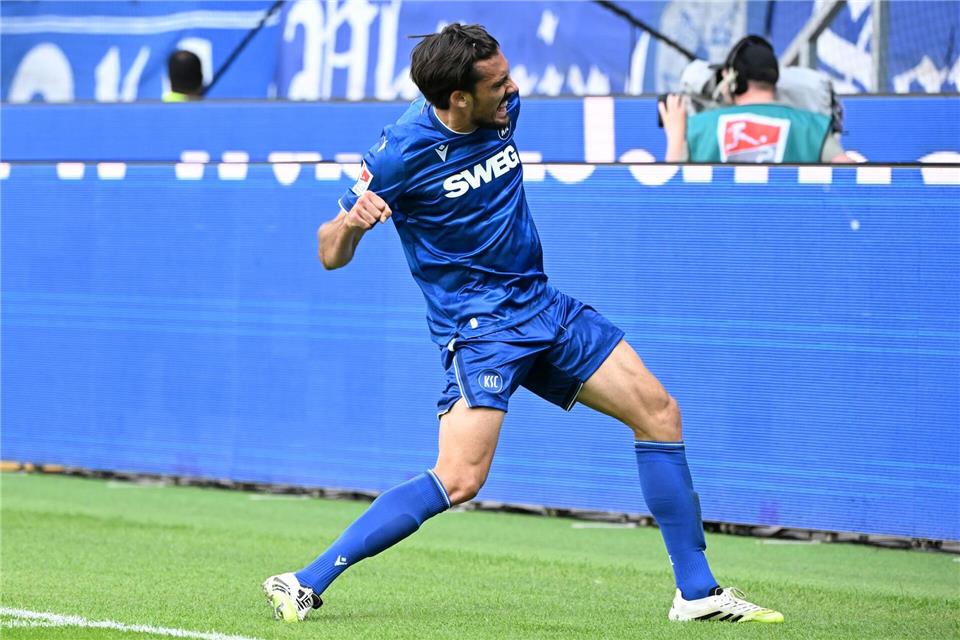 Roko Simic traf im Test für den KSC.Uli Deck/dpa