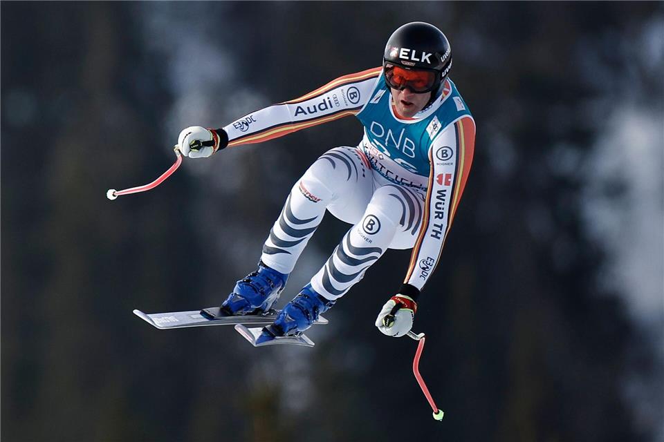 Romed Baumann war bei der Abfahrt in Kvitfjell ohne Chance.Gabriele Facciotti/AP/dpa