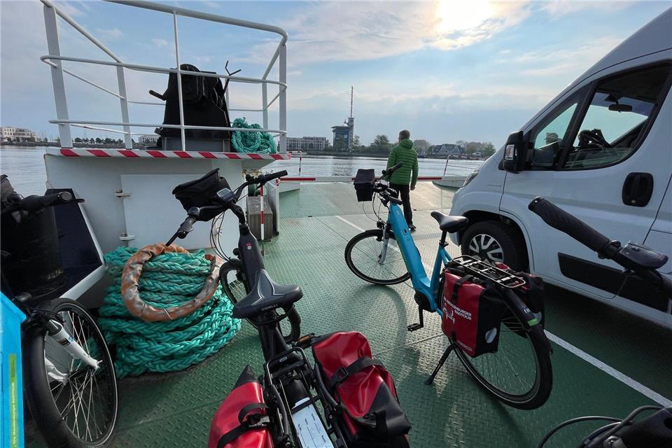 Rostock-Warnemünde bis Gedser per Fähre - eine offizielle Etappe des Fernradwegs.Anita Arneitz/dpa-tmn