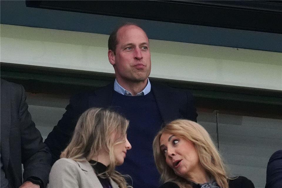 Royaler Besuch: Villa-Fan Prince William sah ein Conference-League-Spiel. (Archivbild)David Davies/PA Wire/dpa