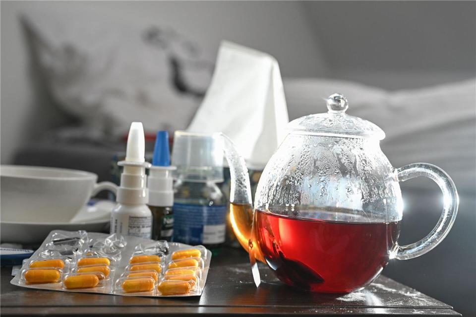 Ruhe, ausreichend Flüssigkeit und fiebersenkende Mittel unterstützen die Genesung während einer Grippeinfektion.Bernd Weißbrod/dpa/dpa-tmn