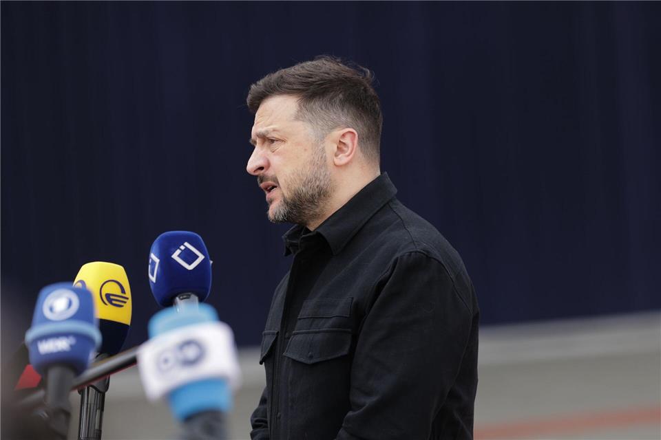 Russland ist nicht mehr so stark wie früher, sagte der ukrainische Präsident Selenskyj.Anthony Pizzoferrato/AP/dpa