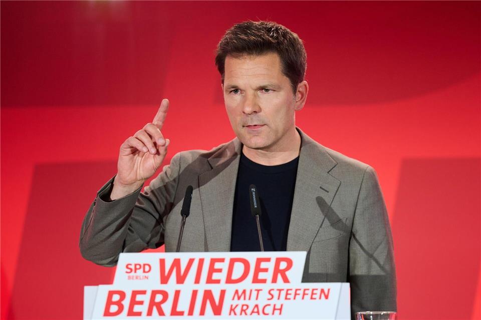 SPD-Spitzenkandidat Steffen Krach setzt auf das Thema Mietenpolitik. Annette Riedl/dpa