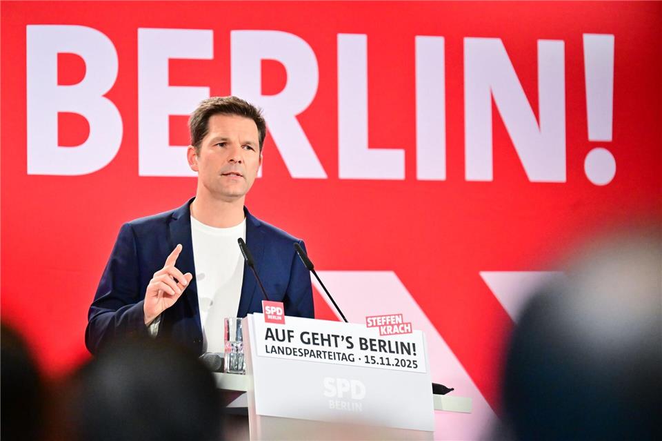SPD-Spitzenkandidat Steffen Krach soll auch SPD-Parteichef in Berlin werden. (Archivfoto)Sebastian Christoph Gollnow/dpa