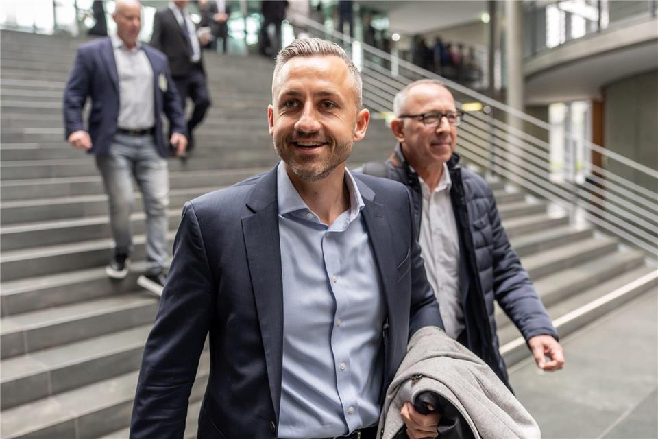 Sachsen-Anhalts AfD-Spitzenkandidat Ulrich Siegmund nahm an dem Strategietreffen im Bundestag teil.Michael Kappeler/dpa