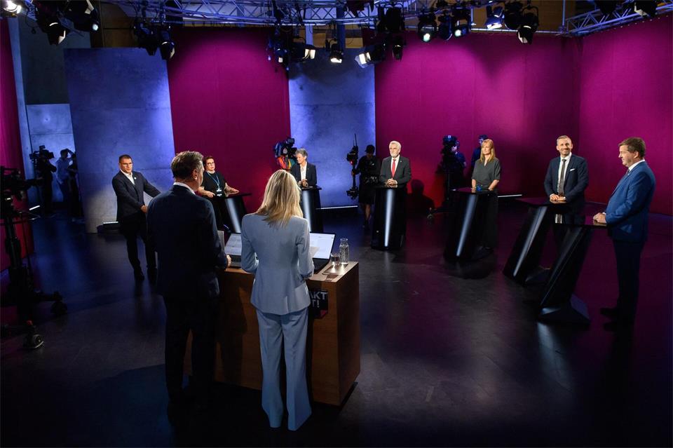 Sachsen-Anhalts Spitzenkandidaten in der MDR-Wahlarena.Klaus-Dietmar Gabbert/dpa