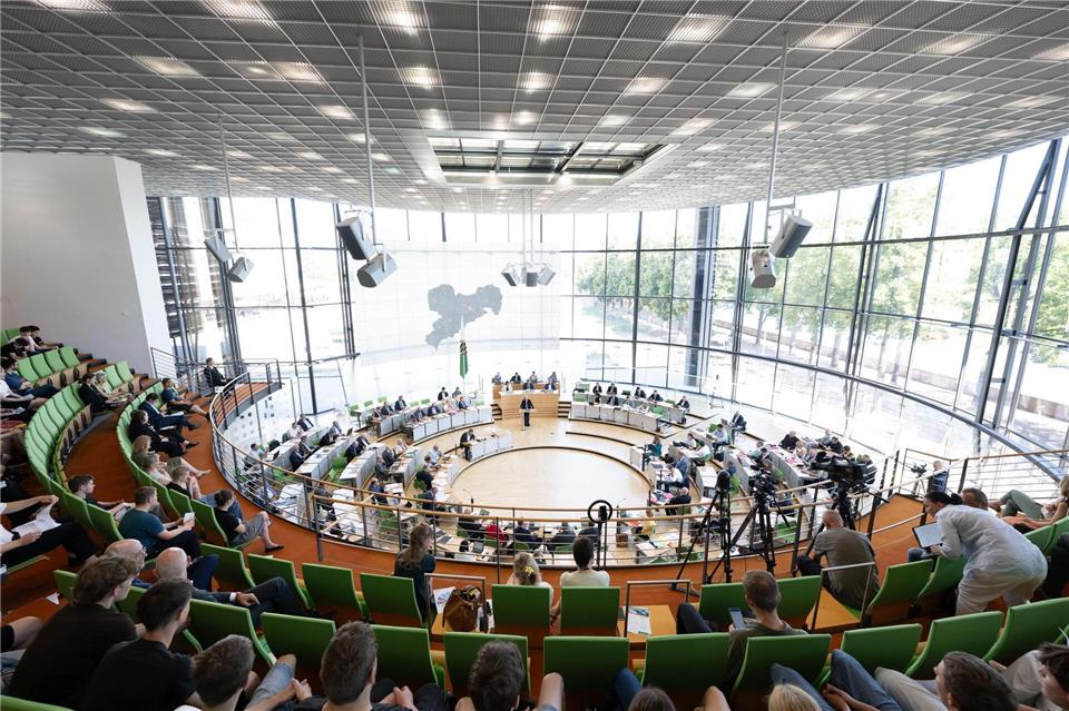 Sachsens Landtag hat das neue Polizeigesetz verabschiedet.Sebastian Kahnert/dpa