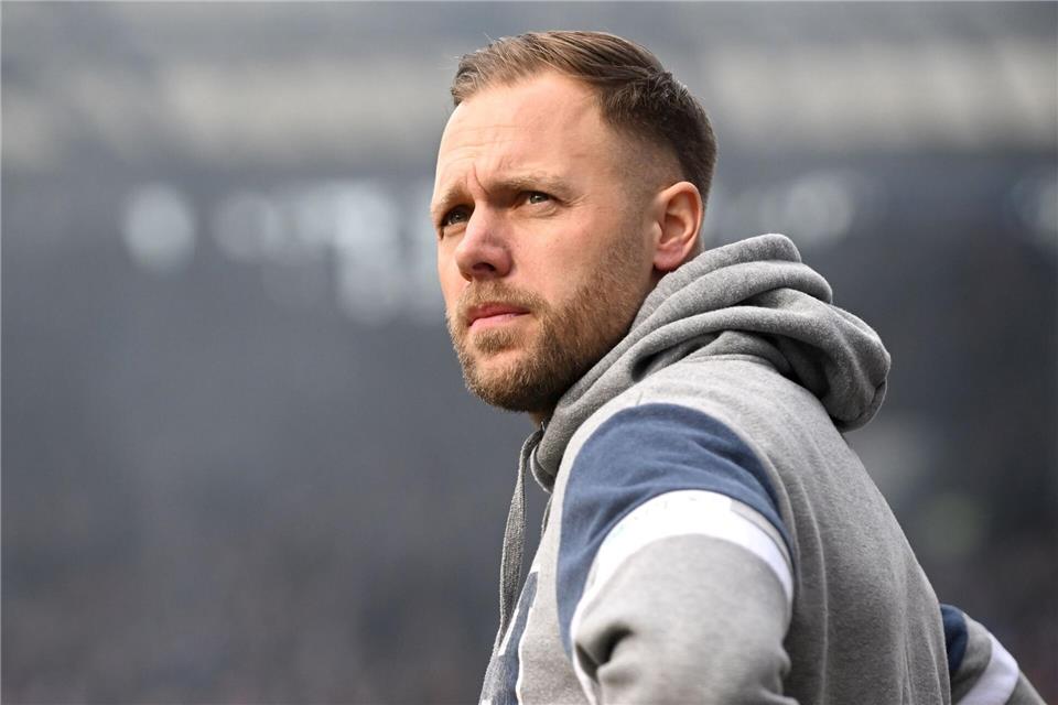 Sah ein 0:0 gegen den 1. FC Saarbrücken: Hansa Rostocks Trainer Daniel BrinkmannMichael Schwartz/dpa