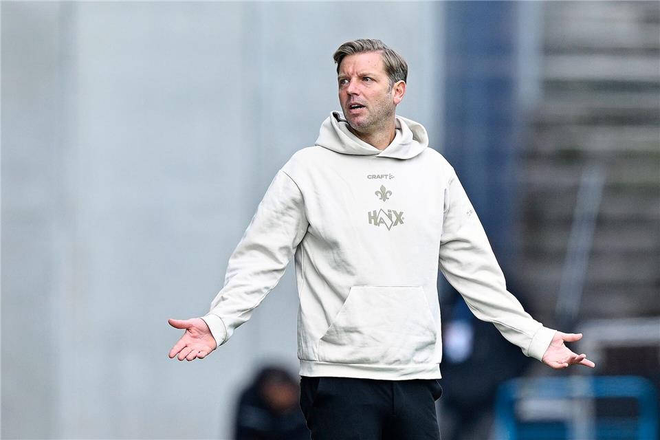 Magdeburg erkämpft nach Trainerwechsel Punkt in Darmstadt Sah lange Zeit nicht viel Spektakel: Florian Kohfeldt.Uwe Anspach/dpa