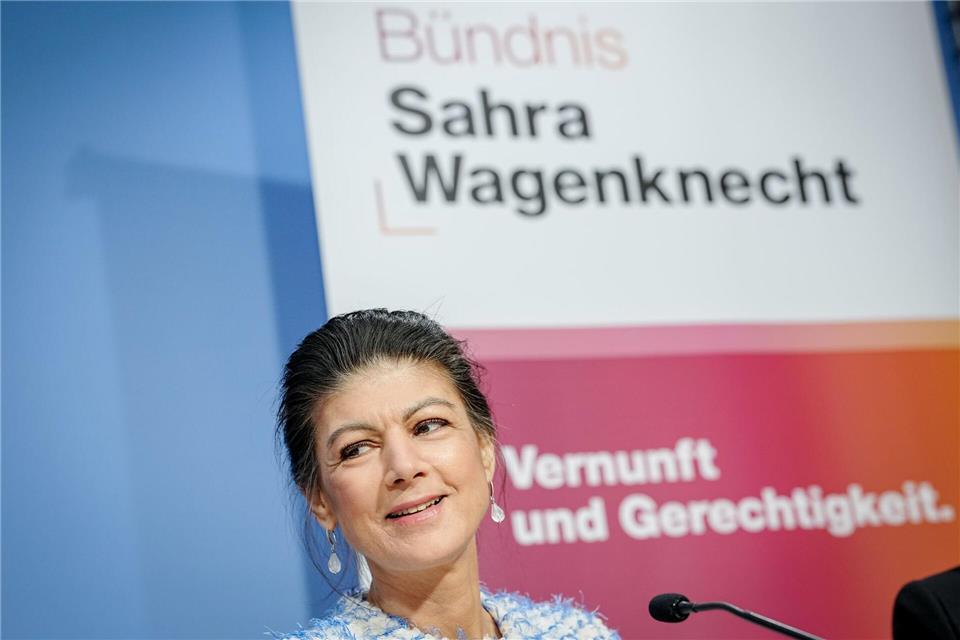 Sahra Wagenknecht, Gründerin des BSW, sieht die Brandmauer zur AfD als undemokratisch an. (Archivbild)Kay Nietfeld/dpa