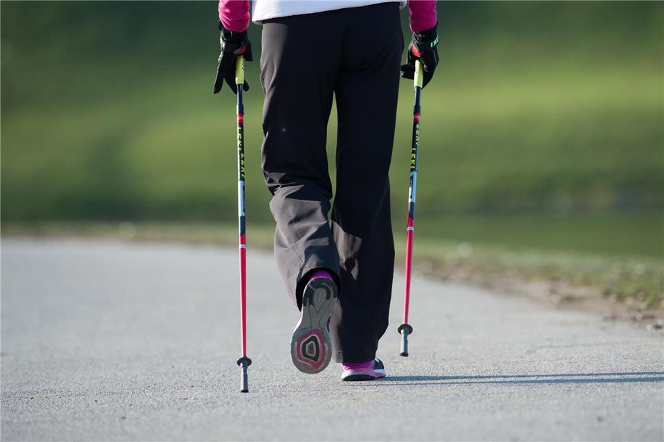 Sanfte Bewegungsformen wie Nordic Walking eignen sich gut bei Kniearthrose.picture alliance / Tobias Hase/dpa-tmn