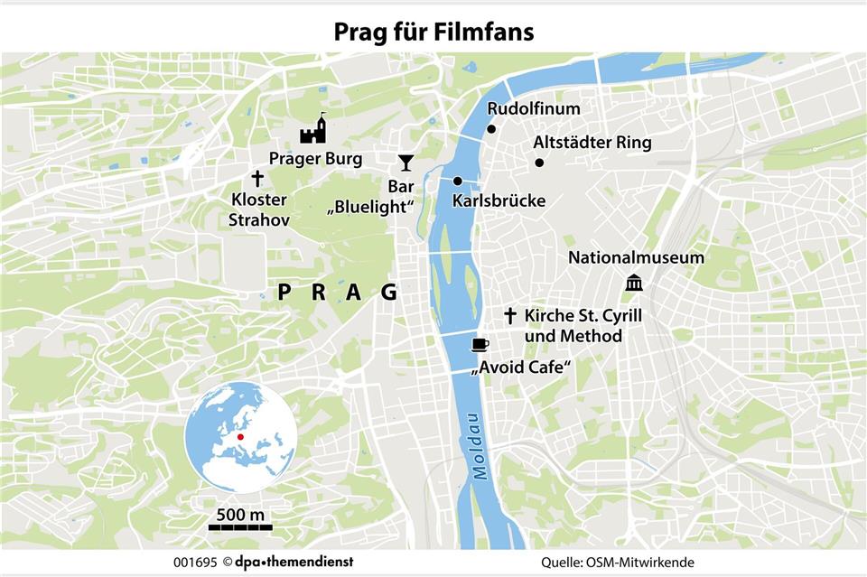 Schauplätze: In Prag haben Filmfans viele Anlaufstellen. dpa-infografik/dpa-tmn
