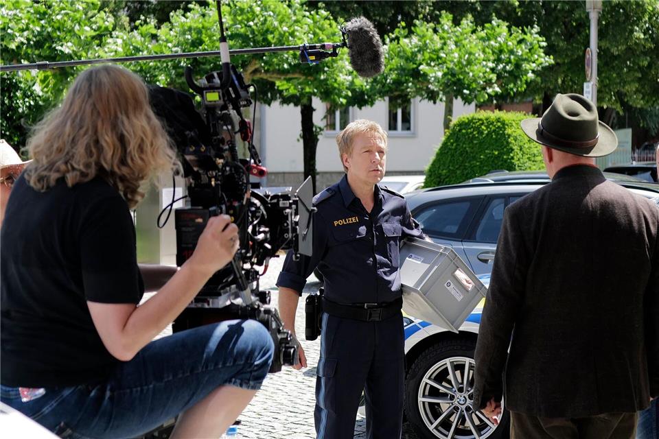 Schauspieler Max Müller alias Polizist Michi Mohr bei den Dreharbeiten. (Archivbild)Uwe Lein/dpa
