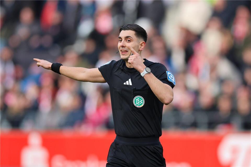 Schiedsrichter Timon Schulz stand bei der Auer Niederlage in Mannheim er im Zentrum der Kritik.Christoph Reichwein/dpa