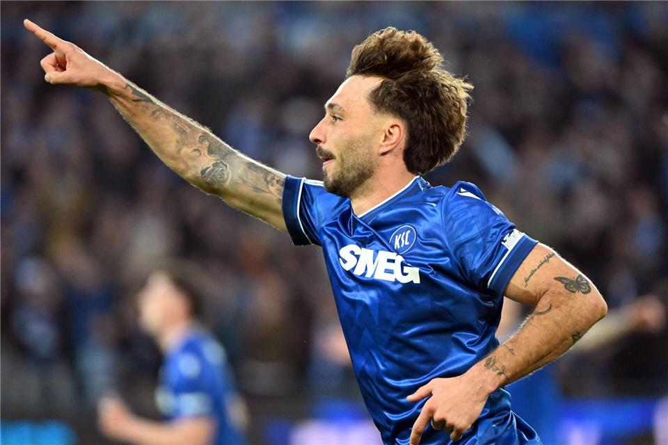 Schießt künftig keine Tore mehr für den KSC: Fabian Schleusener. (Archivbild)Uli Deck/dpa