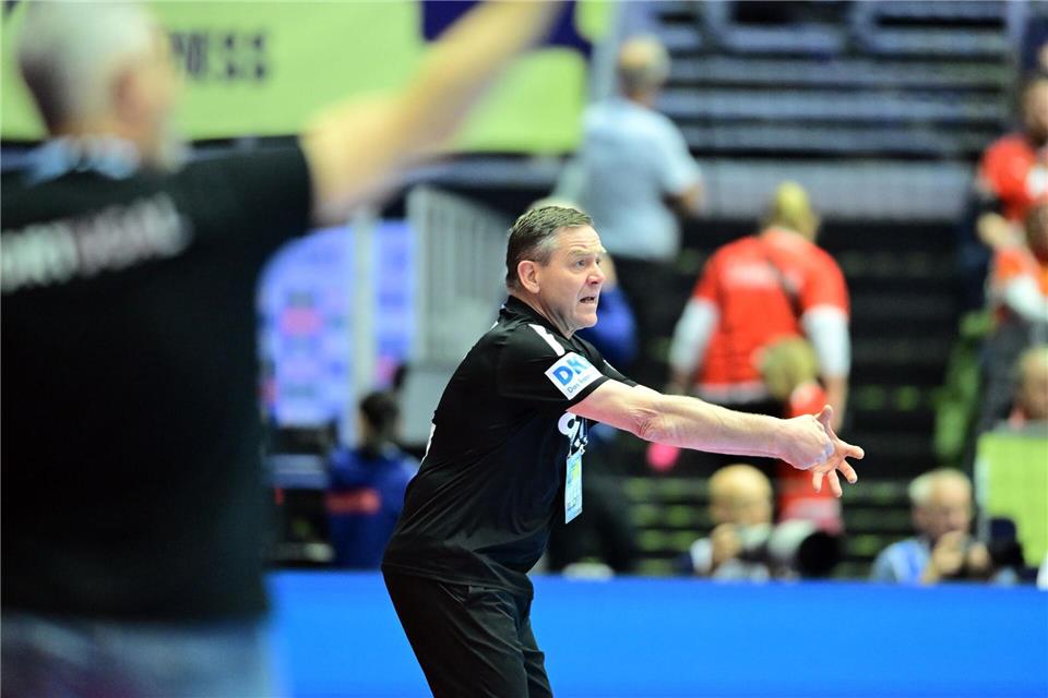 Schimpfte oft an der Seitenlinie: Bundestrainer Alfred Gislason.Sina Schuldt/dpa