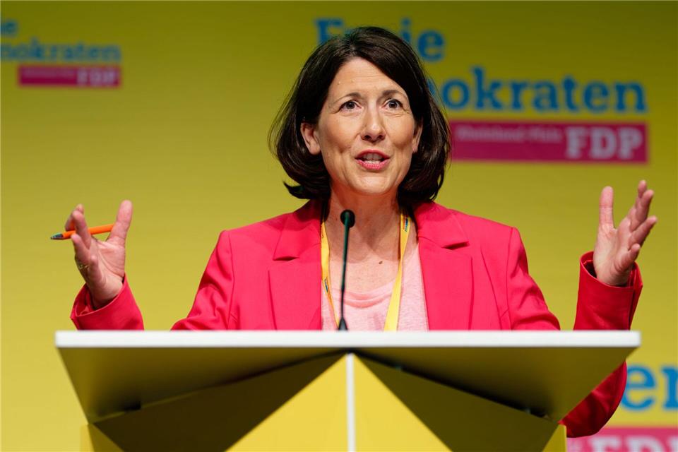 Schmitt forderte unter anderem eine moderne Bildungspolitik und dynamischere Bauwirtschaft.Uwe Anspach/dpa