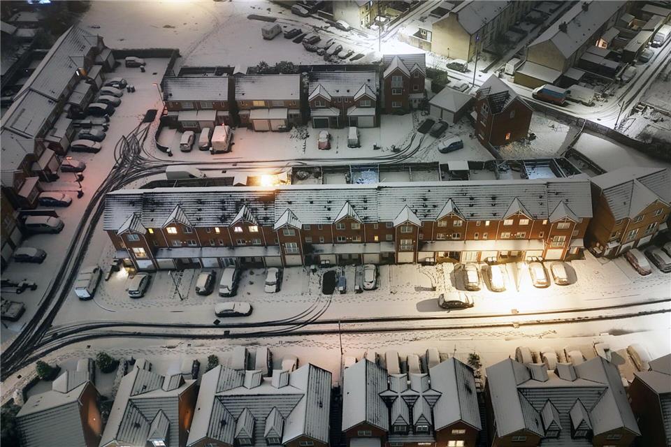 Schnee liegt in Consett in der Grafschaft Durham in Großbritannien,Owen Humphreys/PA Wire/dpa