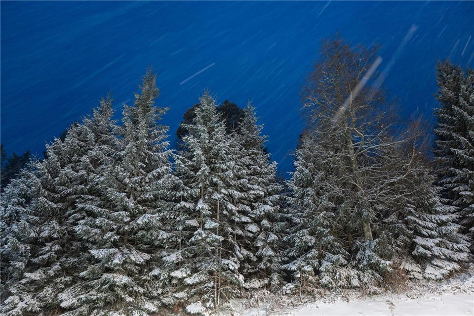 Schneefälle im Südwesten. Silas Stein/dpa