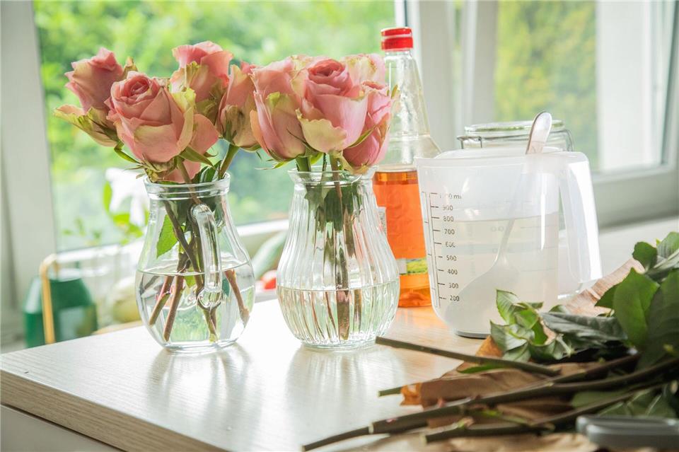 Schritt 4: Die Blumen anschneiden und in die Vase stellen.Christin Klose/dpa-tmn