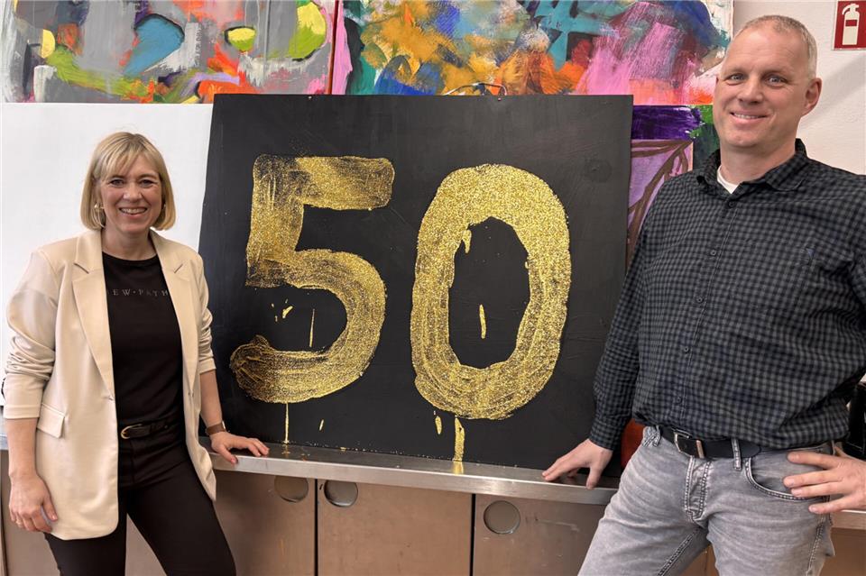 Schulleiterin Silke Nürnberg mit ihrem Stellvertreter Matthias Frericks.