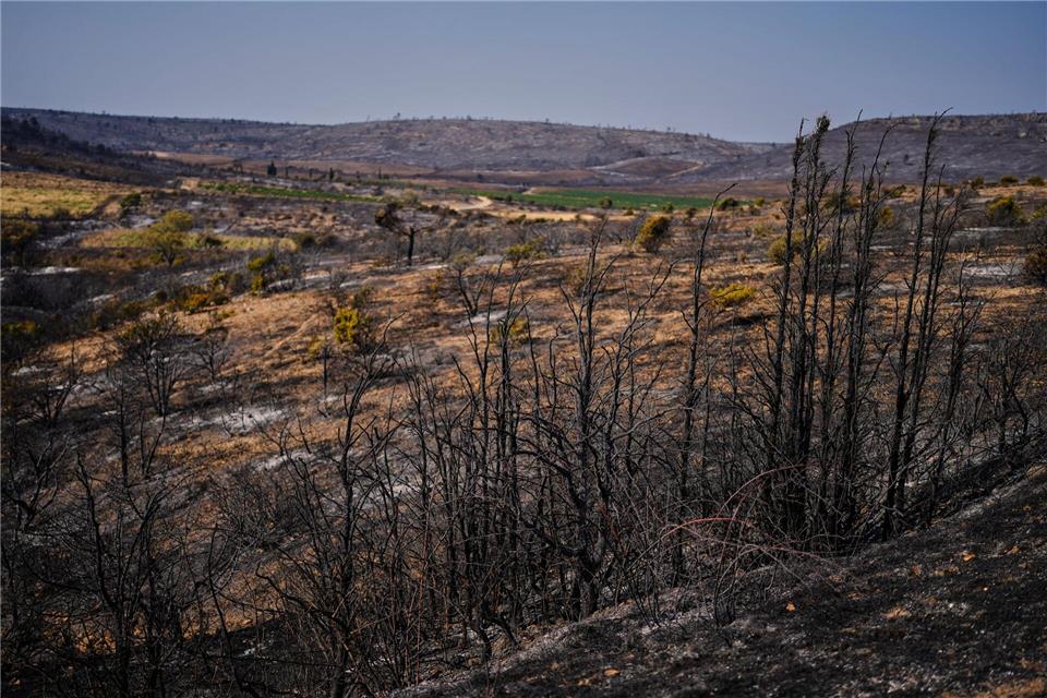 Schwere Waldbrände halten die Feuerwehr in Frankreich in Atem - Einsatzkräfte aus Hessen helfen. (Archivbild)Manu Fernandez/AP/dpa