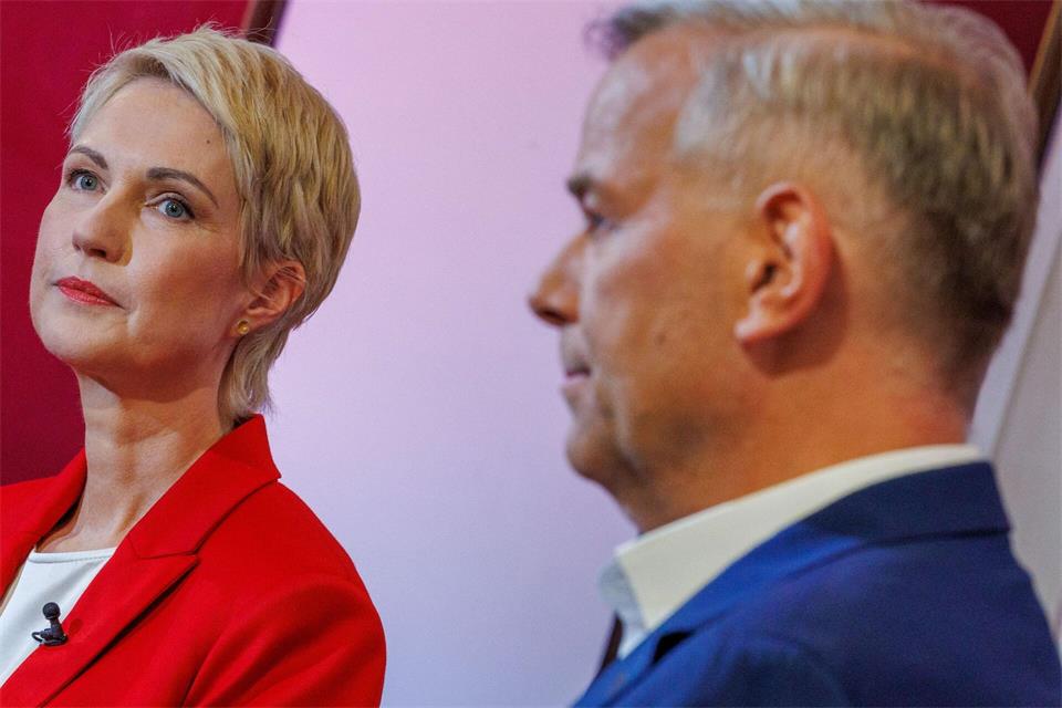 Schwesig und Holm trafen im TV-Duell aufeinander.Jens Büttner/dpa