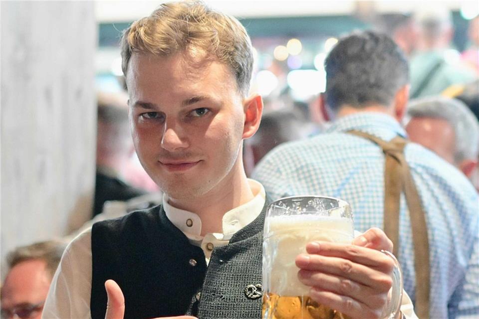 Sean Riesewell war das erste Mal auf der Wiesn.dpa