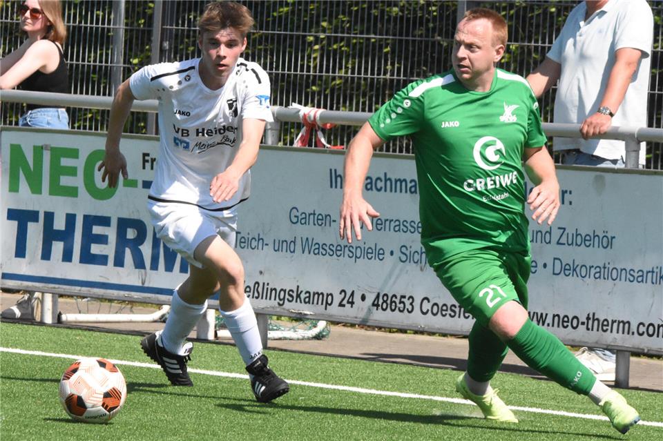 Sebastian Vestrick gelang lediglich der Heidener Ehrentreffer