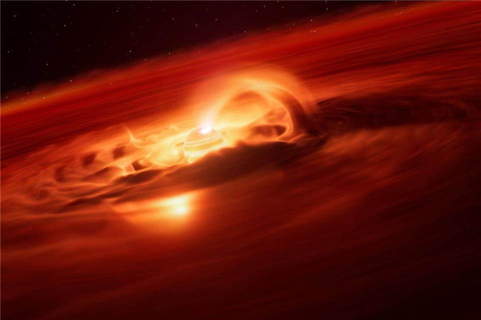Sechs Milliarden Tonnen pro Sekunde: Dieser Planet ist wahrlich ein Gierschlund.M. Kornmesser/ESO/L. Calçada/dpa