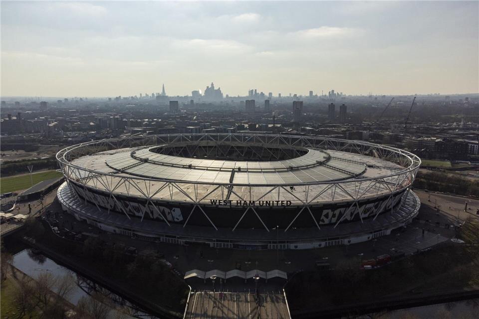 Seit 2016 trägt West Ham United seine Heimspiele im London Stadium aus. (Archivbild)Ben Whitley/PA Wire/dpa