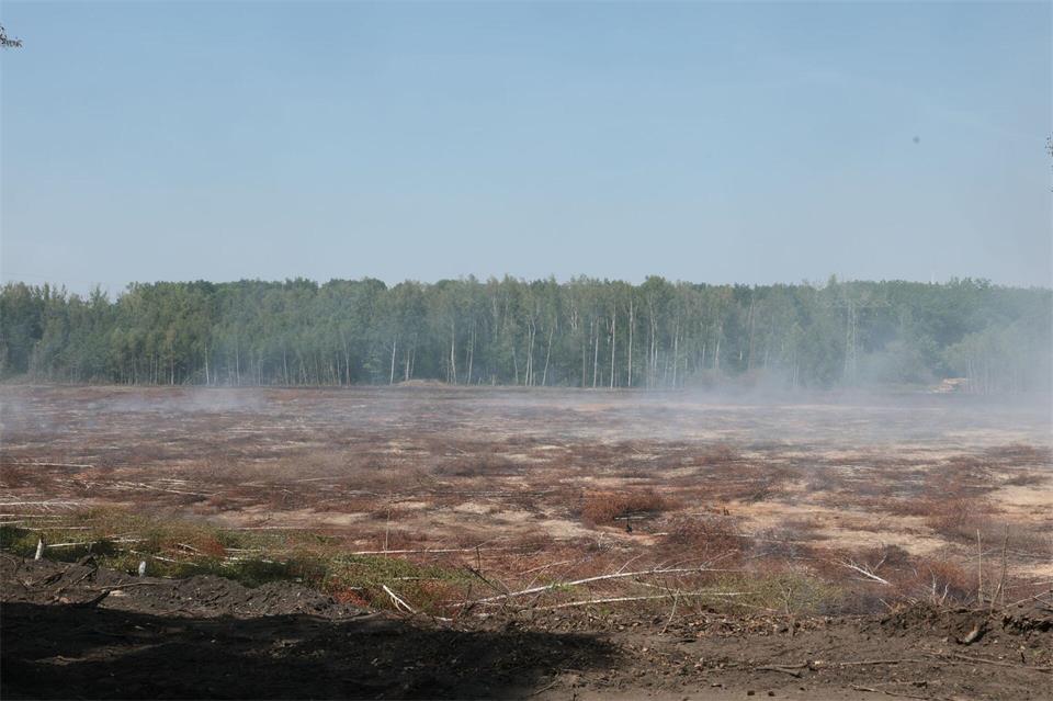 Seit Ende Juni schwelt der Brand unterirdisch in dem Kohle-Restloch bei Meuselwitz. (Archivbild)Bodo Schackow/dpa