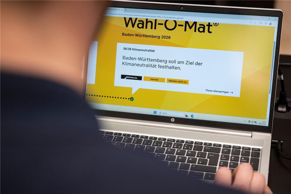 Seit Montag ist der Wahl-O-Mat für die Landtagswahl in Baden-Württemberg online. Marijan Murat/dpa