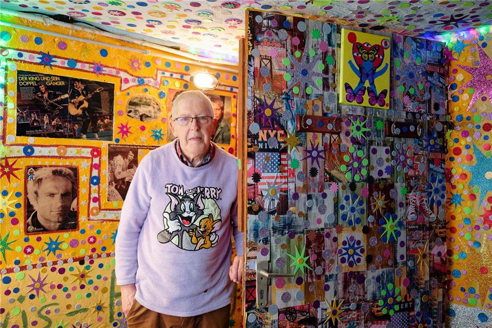 Seit mehr als 80 Jahren lebt Willi Streily im selben Viertel – und verwandelt seine Räume in ein privates Gesamtkunstwerk.Uwe Anspach/dpa