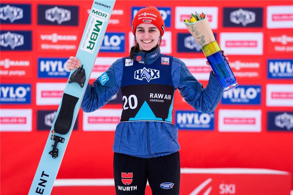 Selina Freitag konnte beim Skiflug-Weltcup in Vikersund nicht noch einmal jubeln. Terje Bendiksby/NTB/dpa