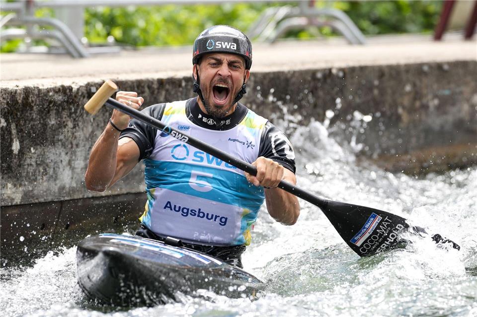 Sideris Tasiadis aus Deutschland gehörte bei der WM in Oklahoma-City zum Team, das überraschend Bronze im Canadier-Einer gewann. (Archivbild)Christian Kolbert/Kolbert-Press/dpa