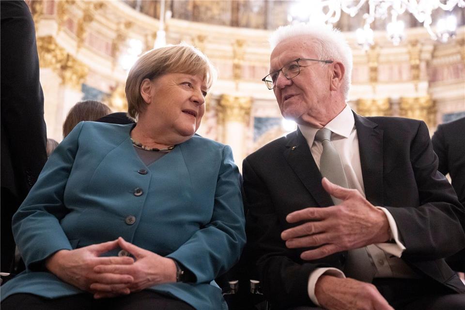 Sie sind politische Freunde: Merkel und Kretschmann.Marijan Murat/dpa