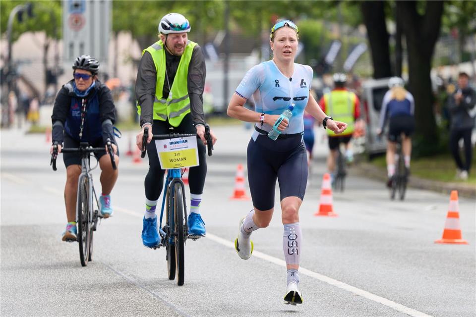 Sie war die Schnellste: die neue Ironman-Europameisterin Solveig Løvseth.  Georg Wendt/dpa