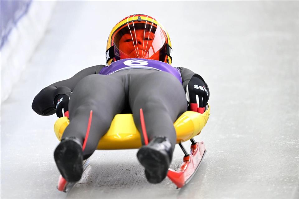 Siegte auch beim Weltcup in St. Moritz: Rodlerin Julia Taubitz. (Archivbild)Robert Michael/dpa