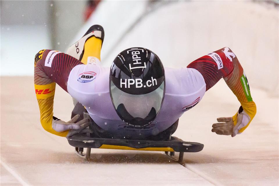 Skeleton-Olympiasieger Christopher Grotheer sichert sich im Nachhole-Rennen in St. Moritz das Olympia-Ticket. (Archivbild)Robert Michael/dpa