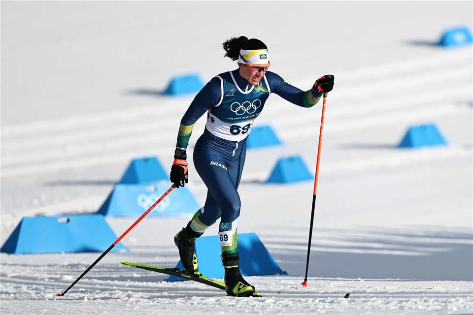 Ski-Langläuferin Bruna Moura hat es endlich zu Olympia geschafft.Daniel Karmann/dpa