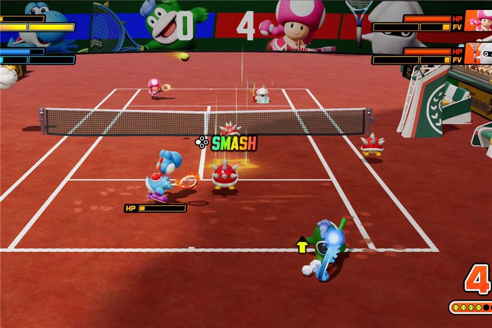 Smash: Ein Fever-Schlag hat einen Matschfleck auf den Platz gezaubert.Nintendo/dpa-tmn