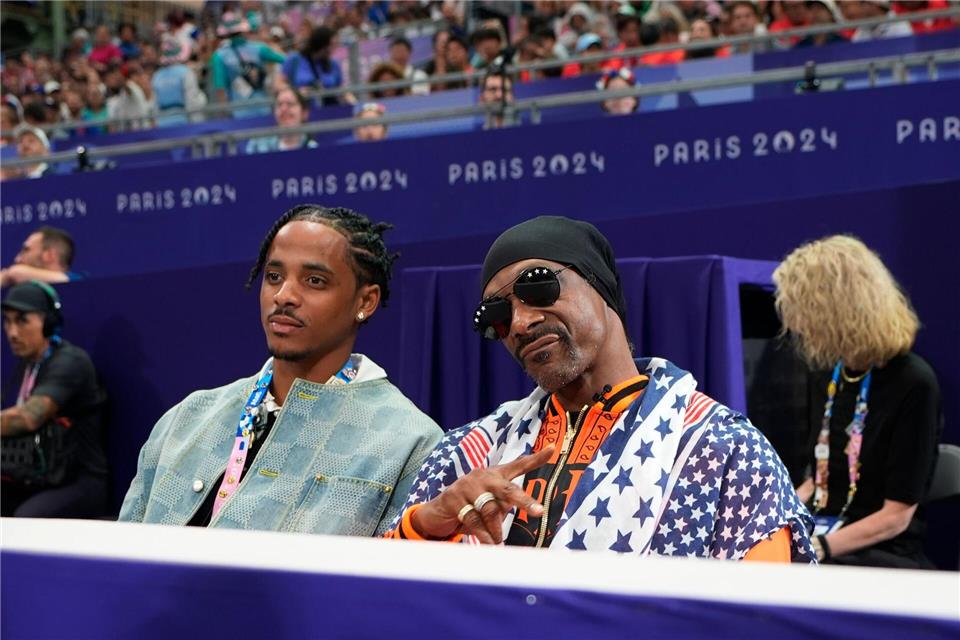 Snoop Dogg (r) sorgte für hohe TV-Quoten bei NBC.Lindsey Wasson/AP/dpa