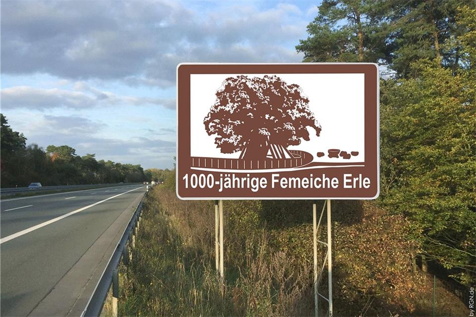 So soll das Schild an der Autobahn 31 aussehen.