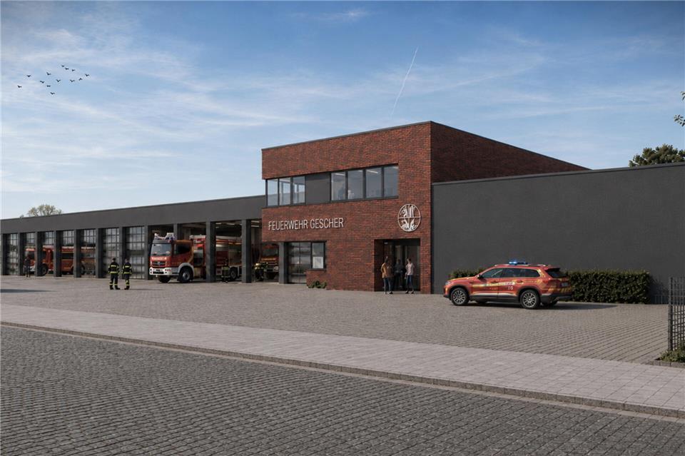 So soll das neue Feuerwehr- und DRK-Zentrum am Venneweg nach den ersten Planungen aussehen.